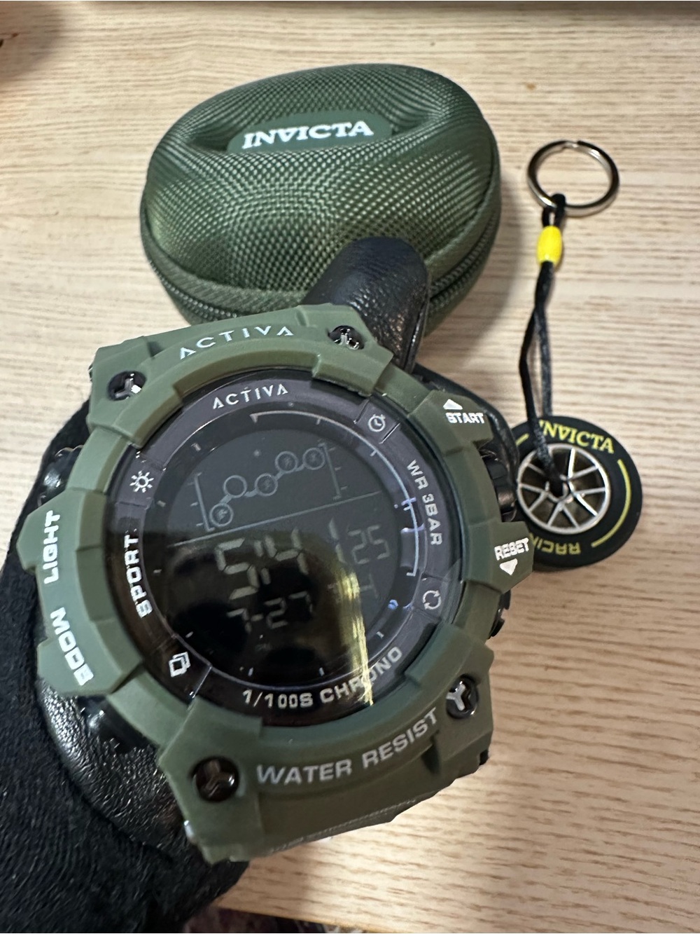 Activa x Invicta Rally 50mm Army Green Digital Watch Set ACW-GA-M-105 - Picture 5 of 13